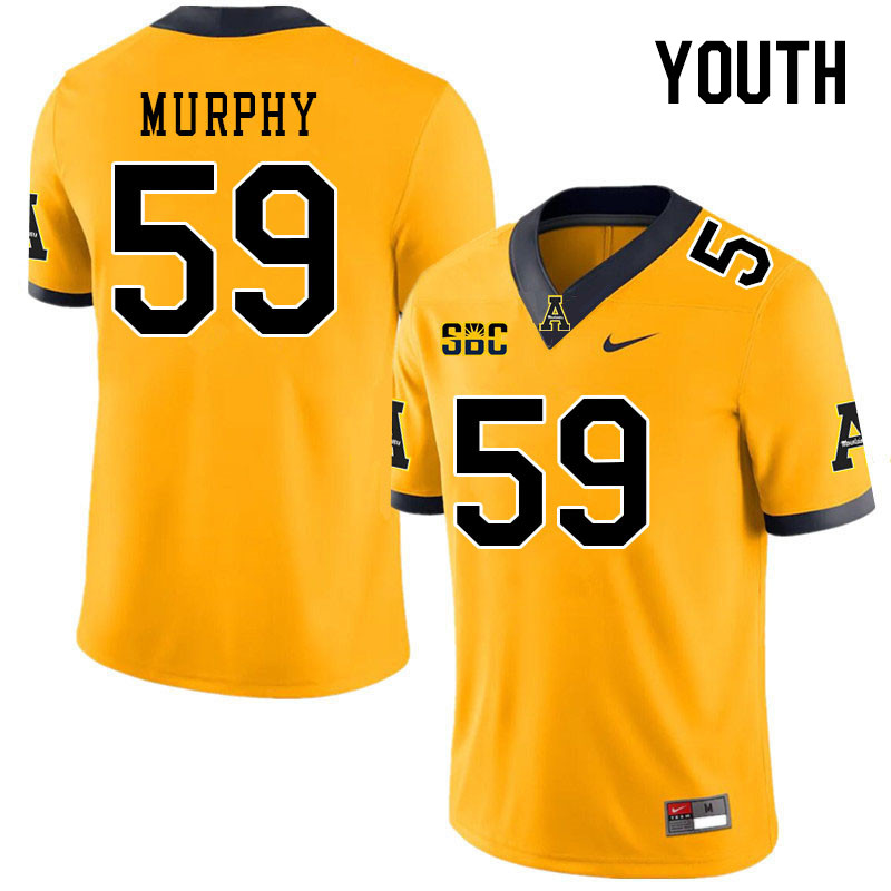 Youth #59 Jack Murphy Appalachian State Mountaineers College Football Jerseys Stitched Sale-Gold